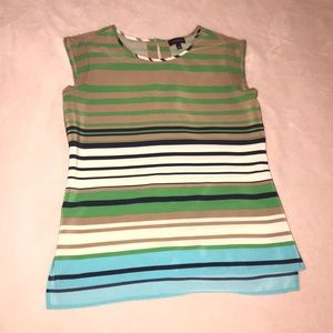 The Limited Cap Sleeve Striped Career Blou…